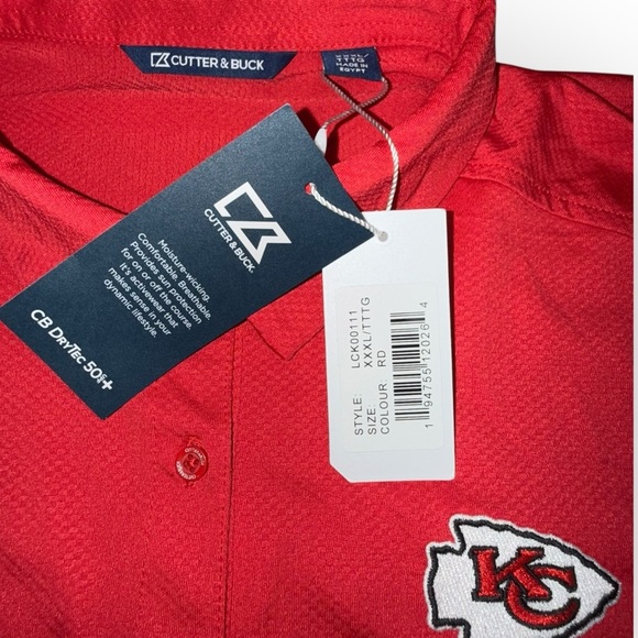 NWT CUTTER & BUCK Women's KC Chiefs Prospect Textured Stretch Polo XXXL - Picture 7 of 14